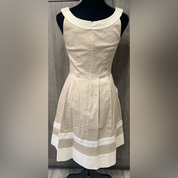 White House Black Market Tan Princess Rockabilly Sun Dress Women's Size 00 - Picture 2 of 14